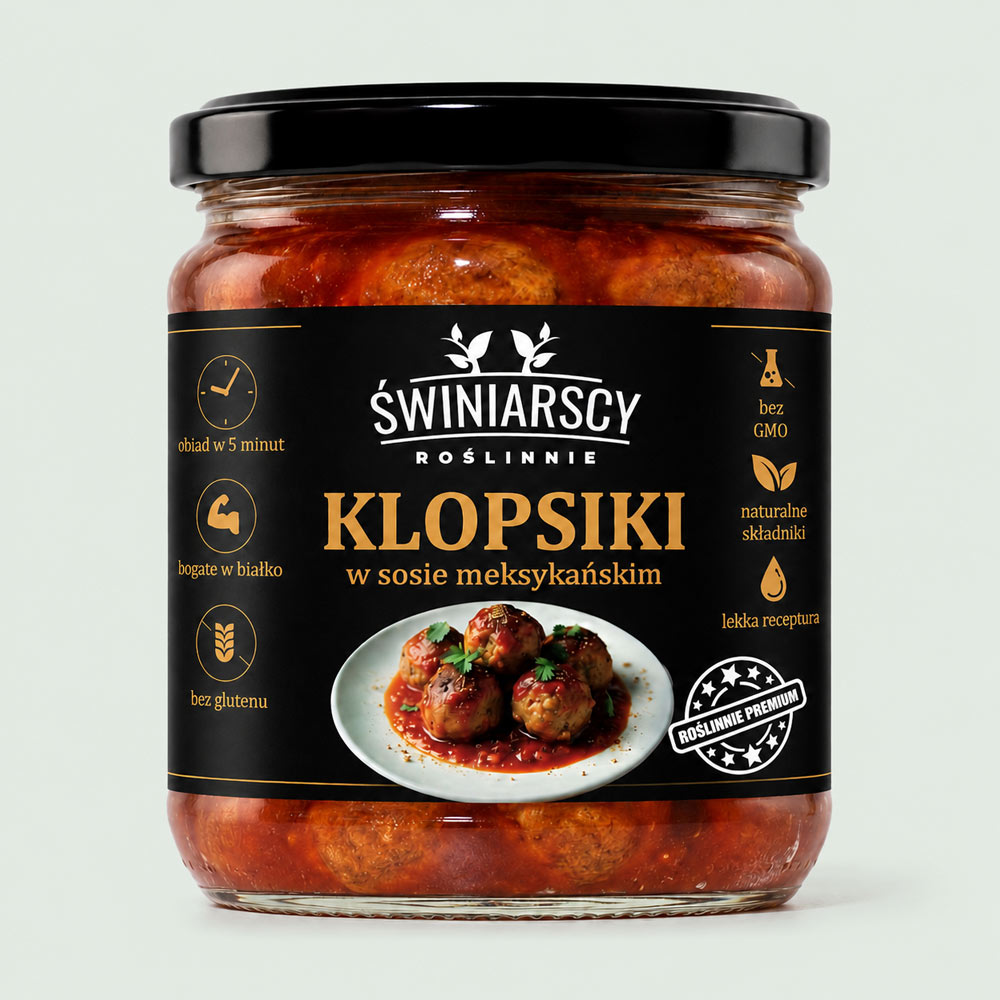 Słoik Klopsiki w sosie meksykańskim Świniarscy Roślinnie