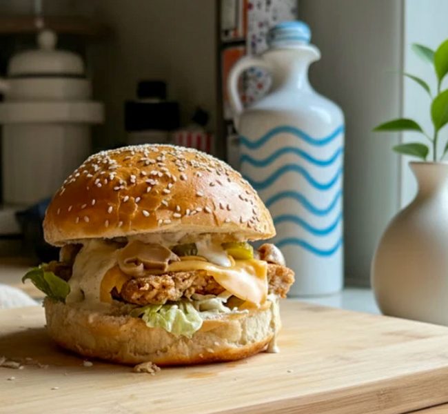 Burger roślinny „a’la ryba”