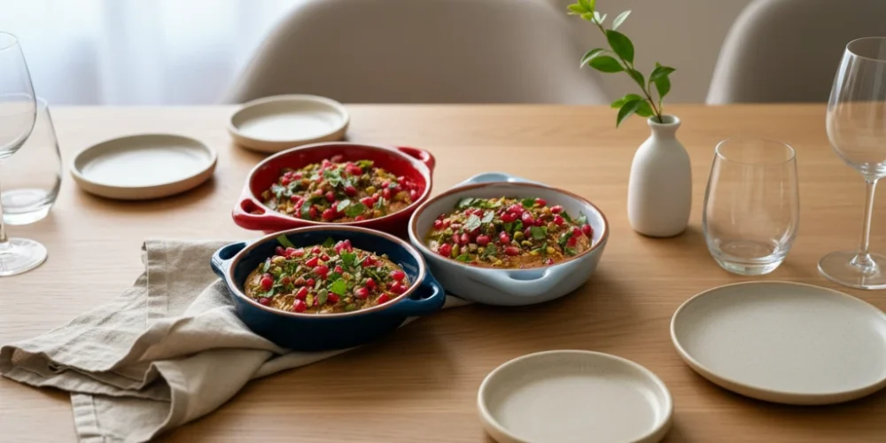 Hummus pomidorowy z pistacjami i granatem